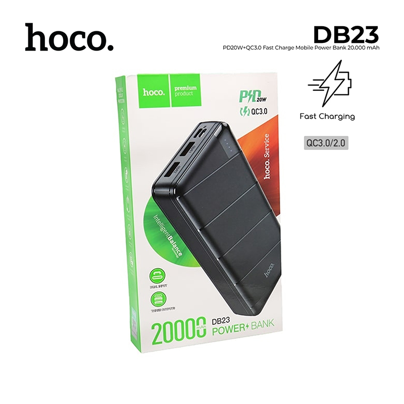 Power bank hoco db23 pd20w+qc3.0 fast charge 20000mah